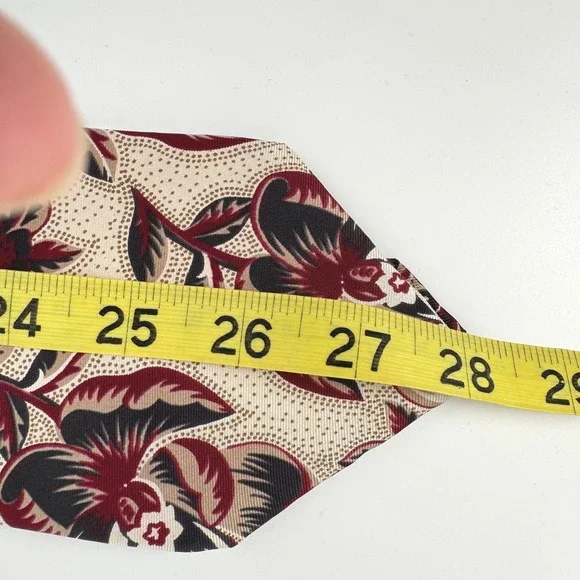 Oscar de la Renta 56" Necktie Mens Burgundy Floral Couture Silk Classic Designer - Picture 3 of 4